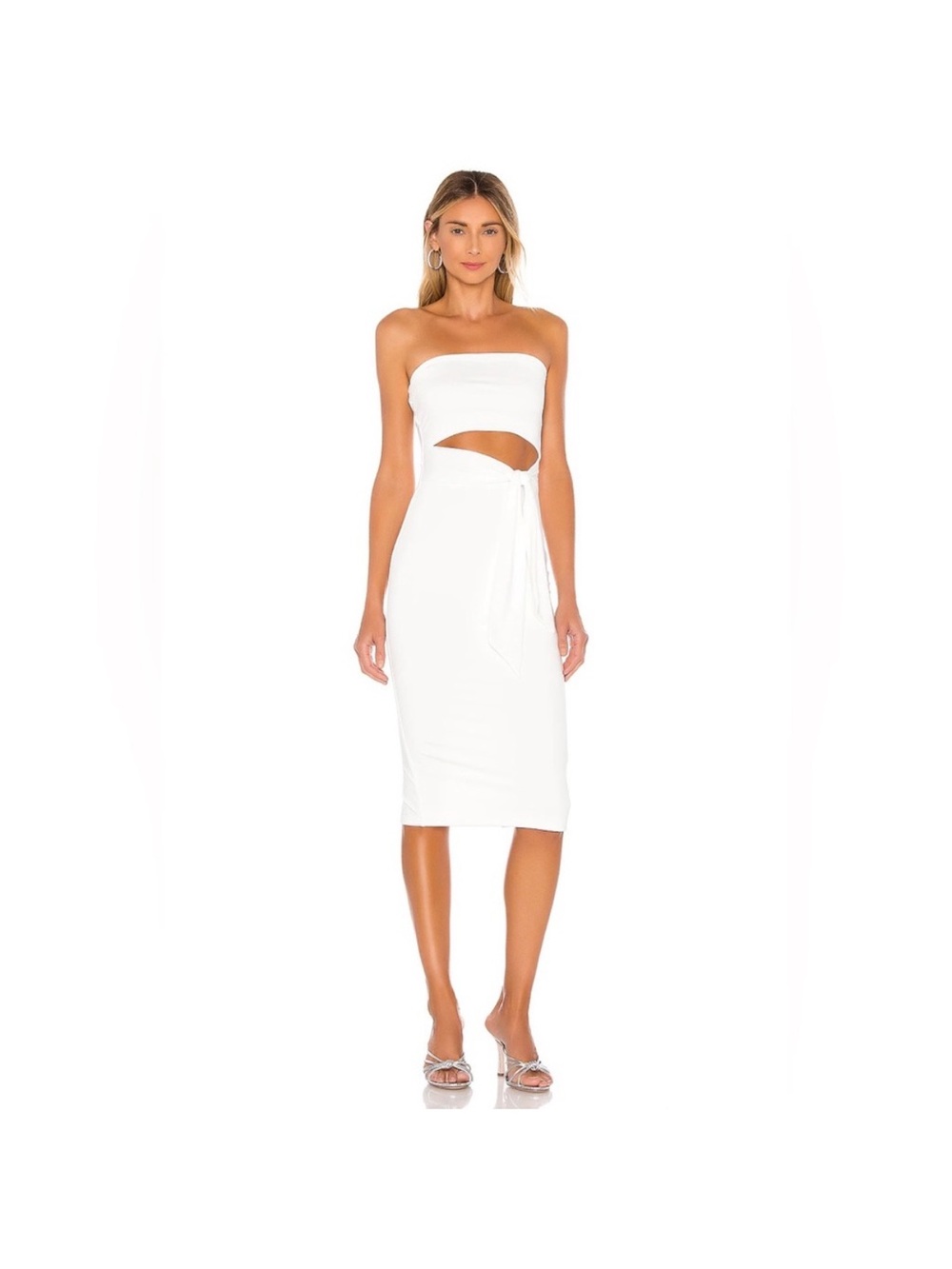 superdown White Strapless Midi Dress - New Without Tags